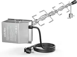 Onlyfire Universal Grillspieß Set, 120 cm inkl. 4X Fleischnadeln und Edelstahl M