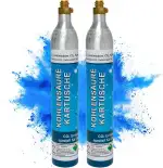 2x CO2-Kartusche Soda 425g Kohlensäure Zylinder für bis zu 120 Liter Sprudel Wasser | abgefüllt i...