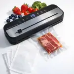Vakuumiergerät 5 in 1, 125W Vakuumierer für Lebensmittel, Folienschweißgerät mit kontinuierlicher Hochgeschwindigkeit, Trocken & Nass Modus, inkl. 10 Vakuumierbeutel und Schlauch