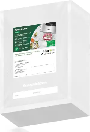 Bonsenkitchen Profi Vakuumbeutel, 100 Beutel 20x30cm Vakuumierbeutel für alle Vakuumierer & Lebensmittel Vakuumiergerät, Kochfest und Sous Vide Gefrierbeutel, BPA-frei, VB3205