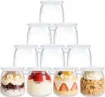 200 ml Durchsichtige Joghurtgläser mit Deckel, 10 Stück Overnight Oats Gläser, für Salat, Chutney, Joghurt, Pudding, Marmelade, Einlegen, Babynahrung, klein Gläser Als Mason Jar Meal Prep Boxen