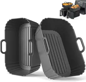 Airfryer Silikonform 2 Stück für Ninja Dual Zone AF400EU/EUCP AF200EU, COSORI, J