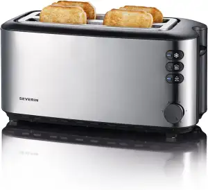 Severin Doppel-Langschlitztoaster mit eingebautem Brötchen-Aufsatz, für 4 Brotsc