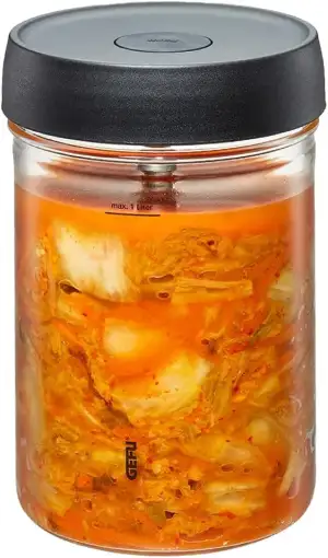 GEFU Fermentierglas NATIVO 1 Liter, inkl. Beschwerungsgewicht, Fermentationsglas