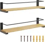 2 Stück Gewürzregal Wandregal aus Holz für Schranktür, Gewürzorganisator, Wandregal für Küche, 40 x 9 cm