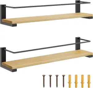 2 Stück Gewürzregal Wandregal aus Holz für Schranktür, Gewürzorganisator, Wandre