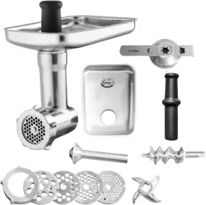 Fleischwolf "Schredder" aus hochwertigem Edelstahl inkl. Lochscheiben, Messer, W