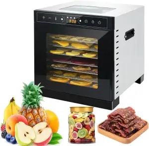 400w Dörrgerät 6 Edelstahl-Einschübe 3.62ft² Dörrfläche digitaler Timer Temperaturregelung 86℉-19...