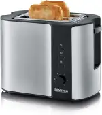 SEVERIN Automatik-Toaster, mit Brötchenaufsatz, hochwertiger Edelstahl Toaster zum Toasten, Auftauen und Erwärmen, 800 W,steel, AT 2589