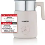 Severin Design Induktions-Milchaufschäumer, elektrischer Milchschäumer mit Edelstahlbehälter, kaltes und warmes Aufschäumen, Schokoladen-Funktion, geeignet für vegane Milch, Aesthetic, beige, SM 3589