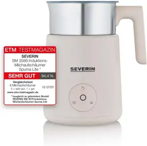 Severin Design Induktions-Milchaufschäumer, elektrischer Milchschäumer mit Edels