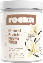 Rocka Nutrition Natural Protein – Veganes Proteinpulver ohne Süßungsmittel – 22g Protein – Clean Pflanzenprotein ohne Zuckerzusatz & Aromen - Produziert in Deutschland – Bourbon Vanilla 600g