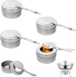 Brennpastenbehälter,Brennpaste für Warmhaltebehälter,mit Bajonettverschluss ,Fondue Brenneraus Edelstahl & Spiritusbrenner für Chafing Dish Brennpaste, Buffet Zubehör, Fondue Outdoor(Silber-4 Stück)