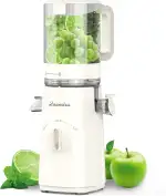 Slow Juicer, Zasmira Neueste Entsafter für Gemüse und Obst mit 120 MM Breitem Einfüllschacht, Hohe Saftausbeute für Ganzes Gemüse und Obst, Leicht zu Reinigen, Weiß