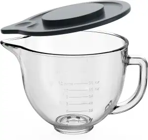 Glasschüssel kompatibel mit KitchenAid 4,5–5 QT Kippkopf-Standmixern, Glas-Rührs