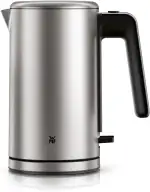 WMF Lono Silk Wasserkocher 1,6 L Edelstahl Matt Grau, kabelloser elektrischer Wasserkocher 2400 W mit Kalkfilter, 360°-Sockel, Anti-Fingerabdruck-Effekt, Einhand-Deckel & externer Wasserstandsanzeige