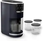 Tefal Dolci Eismaschine – 10 Programme für Eiscreme, Sorbet, Gelato & Frozen Yogurt, 1-Step-Perfector Technologie, inkl. 3x Tritan-Eisschüsseln, Mix-In-Funktion & automatisches Reinigungsprogramm