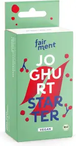 Fairment Bio Joghurtkultur zur Herstellung von veganem Joghurt - Joghurt selber machen - enthält 3 Beutel Joghurtferment für die Herstellung von bis zu 30x 1 Liter Kokosjoghurt, Sojajoghurt