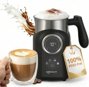 Safecourt Milchaufschäumer Elektrisch Spülmaschinenfest – [Abnehmbarer 400 ml Ed