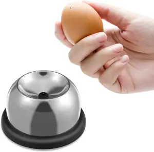 Eierstecher Eipicker aus Edelstahl und Kunststoff - Praktisches Küchenwerkzeug für rohe und gekochte Eier mit ergonomischem Griff, Schwarz