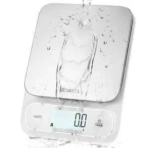 BOMATA Wasserdichte IPX6 Küchenwaage, 0,1g hohe Präzision, 5kg, digitale Waage m