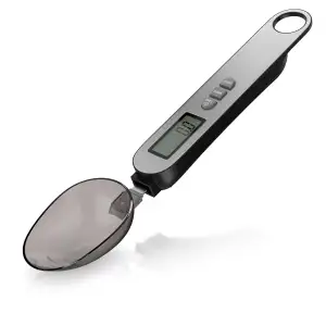 Arendo - Löffelwaage digital – 1 bis 500 g – Tara – 2 Löffelaufsätze – Skala 1: 