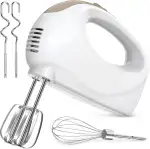 Handrührer Elektrisch-Handrührgerät, 5 StuFen Handmixer, Enthalten 1 Schneebesen, 2 Rührbesen, 2 Edelstahl-Knethaken,spülmaschinenfest