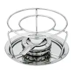 Spring 2621405018 Swiss Eco Fondue-Rechaud, Edelstahl, silber, 14,4 x 27,2 x 29 cm