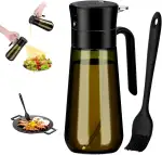Euqvunn 2-In-1 Ölspender Und Ölsprüher Mit Silikonpinsel, 580ml Lichtgeschützte Öl Sprühflasche Für Olivenöl – Hält Das Öl Frisch, Ideal Für Salat, Backen & Grillen