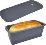 Brotbackform mit Deckel, Faltbar Backform Silikon, Hitzebeständige und Antihaftbeschichtete Oberfläche, Geeignet für die Herstellung von Toastbrot (32 × 14.5 × 11.5 cm)