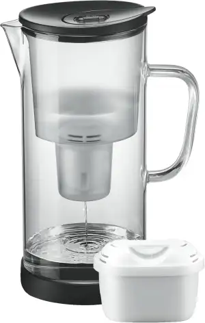 SILBERTHAL Wasserfilter Glas Karaffe 2,7 Liter - Kompatibel mit Maxtra+ - Reduzi