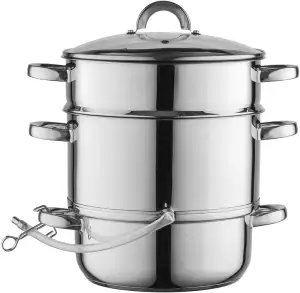 FLORINA Entsafter 7 l | Induktion Dampfentsafter FRUIT aus 18/10 Edelstahl | Fru