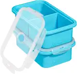 webake Suppen Einfrieren Behälter 500ml Silikon Gefrierform mit Deckel 2 Stück Suppe Gefrierbehälter, Lebensmittelbehälter, Vorratsbehälter, Extra große Eiswürfelform Eiswürfelbehälter