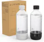 Mycket Soda Maker Flaschen, 2 x 1L Carbonating Bottles, BPA-frei Kohlensäureflaschen, Wiederverwe...