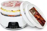 COSORI Dörrautomat für mehr Möglichkeiten, Food Dehydrator mit 5 stapelbaren und herausnehmbaren Tabletts, Einstellbare Höhe, Temperaturregelung(35-75℃), BPA-frei, 350W,Weiß