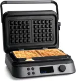 SPRINGLANE Waffeleisen Wanda 1600 W, Doppelwaffeleisen für Belgische Waffeln, Praktische Überlaufrille, Display zur Anzeige der Backfarbe