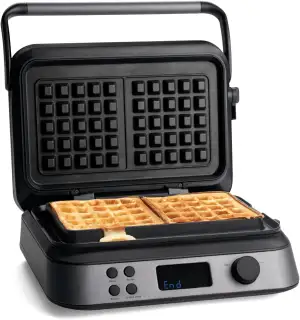 SPRINGLANE Waffeleisen Wanda 1600 W, Doppelwaffeleisen für Belgische Waffeln, Praktische Überlaufrille, Display zur Anzeige der Backfarbe