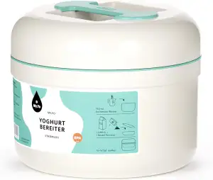 My.Yo® Joghurtbereiter ohne Strom – Farbe Mint – inkl. 2X Bio-Joghurtferment – BPA-freier Innenbehälter, spülmaschinengeeignet – für 1 L frischen Joghurt zuhause