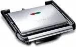 Tefal Kontaktgrill Inicio GC241D, Elektrogrill/Sandwichtoaster, Fettarmes Grillen, Panini, Toasts, Steak, Gemüse, Antihaftbeschichtete Grillplatten, 2000W, 36.3x10.8x33.2cm, Edelstahl/Schwarz