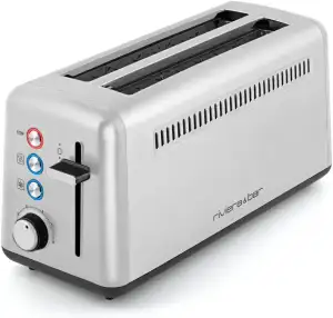 riviera&bar Toaster aus satiniertem Edelstahl 1500W - 2 Extra-Lange Schlitze 25 