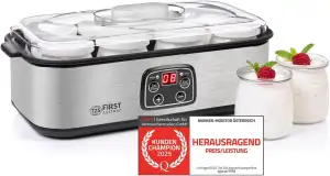TZS First Austria - Joghurtbereiter 25W inkl. 8 Glasbehälter à 180 ml für bis 1,