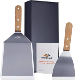 STEVEN-BULL S Pfannenwender Edelstahl für Smash Burger, Grillspachtel for Grillen, Plancha Spachtel, Grill Geschenke für Männer