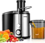 GDOR Entsafter 800W Juicer aus Edelstahl 76mm Großem Mund Entsafter Gemüse und Obst 3 Geschwindigkeitsstufen Juicer Machine Schnelles Entsaften Zentrifugaler Leicht zu Reinigen mit Bürste BPA-frei