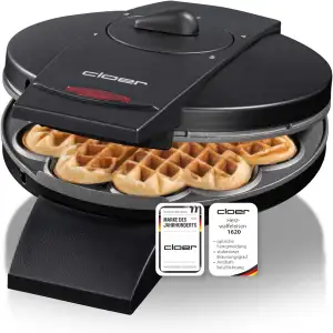 Cloer 1620 Waffeleisen für klassische Herzwaffeln, 930 W, Waffelgröße 15,5 cm, s