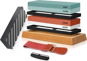 Schleifstein Set Körnung 400/1000 3000/8000 Professionell Nass Wetzstein Doppels