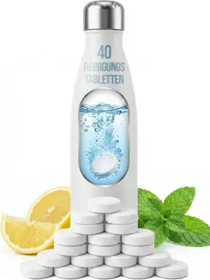 Reinigungstabletten für Trinkflasche & SodaStream – 40 Tabs Sodastream Flaschenreiniger & Bottle Cleaner – Effektive Flaschenreiniger Tabs als Trinkflaschen Reiniger & Sodastream Reinigungstabs