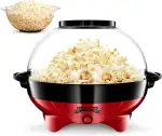 Gadgy Popcorn Maschine groß - Retro Popcorn Maker 5 L - Popcorn Maker mit Antihaftbeschichtung und abnehmbarer Heizfläche - Popkorn Maschine rot - Popcornmaschine 800W - Popcorn machine