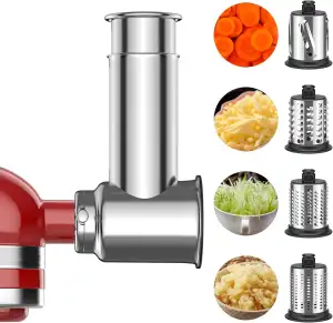 GVODE Edelstahl-Hobel-Shredder-Aufsatz für KitchenAid Mixer, Gemüseschneider für