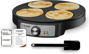 Cloer 6625 Pancake Maker für vier Mini-Pfannkuchen mit 11 cm Durchmesser, inkl. 
