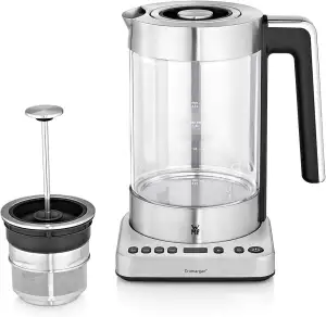 WMF Lono 2 in 1 Vario Wasserkocher mit Temperatureinstellung, 1,4-1,7 l, Teekocher, 3000 W, Wasserkocher Glas mit Teesieb, Warmhaltefunktion